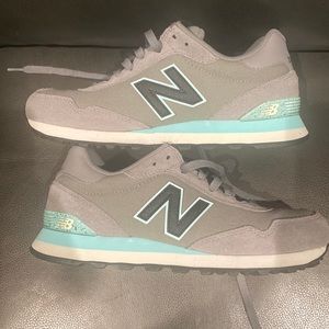 Womens Barely Worn Grey and Aqua New Balance 515 Sneakers